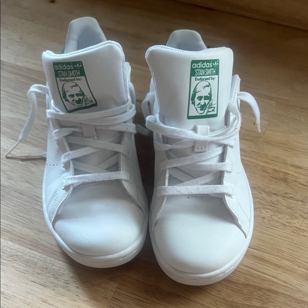 Adidas Kids White and Green Sneakers